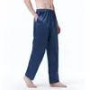 Herenbroeken heren eu maat pyjama's voor mannen nachtkleding lange broek slaaptoppen broek dunne ijs zijden vaste slaapkleding 230815