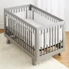 Bed Rails 2st Protector Nursery Cartoon Tryckt Hemmjukt barnsäng Linertillbehör Andningsbara nät sovrum tvättbart sängkläder baby crib stötfångare 230816