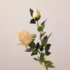 Dekorativa blommor 1 st 66 cm rose artificiell blomma hem bröllop falska gränsöverskridande oljemålning europeisk stil flerhuvud rosor dekoration