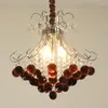 Chandeliers Nordic Modern Wine Red Crystal Chandelier Home Decoration Bedroom Porch Cloakroom Aisle Corridor Dropping Lamp