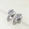 Top Quality S Sterling Sier Brand Designer Full Crystal Snake Shape Charm Stud Earrings For Women Jewelry Party Gift