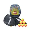 Squash Raketleri 6-14Yo Kids Beach Tenis Raket Yeni Başlayan Raket Karbon Fiber 270g Işık Kapak mevcut siyah Cuma 230815