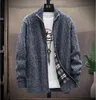 Men's Sweaters Drop factory shop velvet striped cardigan zipper jacket Sports sweater coat Cashmere men 230815
