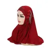 Ethnische Kleidung Muslim Islamic Blumen Hijab One Piece Amira Cap Niqab Khimar Frauen Ramadan Kopfbedeckung Arabische Schals Turban Wrap Malaysia Kopf
