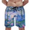 Short shorts abstratos placas de flores rosa de sentimento calças de praia de qualidade imprimir grandes machos machos