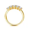 Wedding Ring's Certified Moisanite Ring 1 Engagement 5 Stone Diamond Bands Test Positive 925 Silver Trend Jewelry 230816
