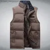 Jackets masculinos Jaqueta sem mangas masculina Colete de inverno chinês Casual Casual Cotton Pad Men's Warm Collar Vest Fotógrafo de Cauda masculina Red Z230816