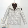 2023 Casual Down Cotton Padded Coat Fashion Women's Korean Version Kort lös långärmad stativ Collar Coat Women's CO263B