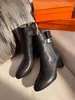 Сапоги знаменитые бренды вымыкают обувь женская лодыжка черная коричневая кожаная женская женская женская ботинки.