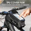 Panniers Bags WEST BIKING Hard Shell TPU Bicycle Bag Touchscreen 674" Phone Stand Waterproof Front Beam MTB Road Bike Cycling Equipment 230815