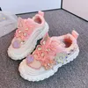 Sneakers 2023 Spring Autumn Baby Kids Sport Shoes Girl Princess Butterfly Decoration Casual Sneaker Big Dress XZ248 230815