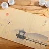 Tafelmatten Handgeschilderde isolatiemat Placemats voor Chinese Zen Tea Bamboo Placemat Druk Handgemaakte theepothanddoek