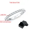 Wedding Rings Smyoue 09ct 2mm Ring for Women Men Full Enternity Match Diamond Band 100 925 Solid Silver Stackable 230829