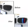 Car Styling 3D M Front Grille Trim Sport Strips Cover Motorsport Stickers For BMW 1 3 5 7 Series X3 X4 X5 X6207e