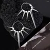 Hoop örhängen Grunge Rock Rivet Cool Hip Hop for Women Girl Jewelry Punk Korean mode Tillbehör