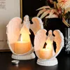 Candle Holders Nordic White Prayer Angel Holder Resin Sculpture And Statue Home Decor Accessories Living Room Wedding Tabletop