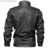 Giacche da uomo giacca in pelle artificiale Slip da uomo Slietting Casual Bomber Bicchiera Bicchiera per la giacca per motociclisti PU Giacca da uomo Plus size 5xl 6xl Z230816