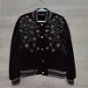 Jackets masculinos Full Sky Star Diamond Borderyer Design Sense High Street Style Velvet Bomber Fashion Jacket Men and Women 230815