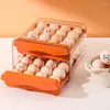 Storage Bottles 32 Grids 2 Layer Egg Box Drawer Organizer Holder Containers For Food Refrigerator Preservation Boxes Kitchen Gadgets