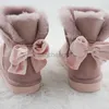 Сапоги New Bow Women Boots Boots Snownuine Sheepskin Кожа мод