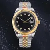 Mens Date Just Women's 36mm 41mm 8215 Rörelse Automatisk kvarts Titta på 28mm 31mm 904L Rostfritt stål Vattentät armbandsur Sapphire med Box Par Gift Gift