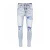 Jeans jeans motociclista in difficoltà Jean rock skinny slim foro la lettera di alta qualità marca hip hop denim pantaloni29-40