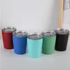 Gobelet pour enfants de 9 oz en acier inoxydable pour enfants, tasse à boire isolée sous vide pour enfants, mini tasses à lait avec couvercle et paille Kvqge