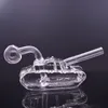 Gros mini verre brûleur à mazout Bong Handsmoking conduites d'eau portable recycleur Dab Rig main barboteur tuyaux de brûleur à mazout prix le moins cher