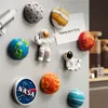 Fridge Magnets 3D Happy Planet Series Refrigerator Sticker Space Astronaut Spaceship Earth Resin Magnetic Message Board Home Decoration 230815