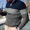 Men's Sweaters PlusSize SlimFit Lapel Color Matching Knit Zipper Sweater Daily Casual Autumn And Winter Pullover Street Tshirt 230815