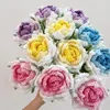 Dekorativa blommor handstickat garnblomma virkningssimulering Gradient Rose Home Creative Decoration Wedding Party Festive Gift