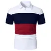 Herren Polos Herren Kurzarm Poloshirt Dreifarbiges Spleißen Design Eingetroffen Urban Business Casual Streetwear Fashion Revers 230815