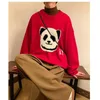 Erkek Sweaters M-3XL Panda Desen Uzun Kollu Sweater Erkek Koreli Sokak Giyim Moda Jumper Yenilik Örgü Büyük Boy Altılar XXXL