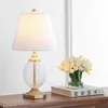 Kaiden Modern Abstract 24 in H Table Lamp, Clear Brass Gold