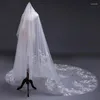 ブライダルベールMingli Tengda Bride Long 3 M Wide White Veil Marriage Accessories Wedding Decoration One Layer Veloアップリケ