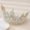 Wedding Hair Jewelry Recently Stocked Large Oversized Product Handmade Beaded Crystal Bridal Crowns Pearl Bead Crown 230815