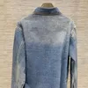 Frauenblusen Hochwertiges Temperament Denim Langarm Lteel Jacke Top Design Patchwork Wäsche Bluse 2023 Frühherbst Pommuternmode