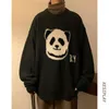 Erkek Sweaters M-3XL Panda Desen Uzun Kollu Sweater Erkek Koreli Sokak Giyim Moda Jumper Yenilik Örgü Büyük Boy Altılar XXXL