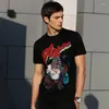 Męskie koszule Alexplein Tshirt Men Cartoon Bear Crystal dhinestones Cotton Man Clothing Fashion 2023 Summer Shortsleeve O Neck Streetwear