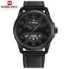 Relógios de pulso Luxo Luxurz Watches for Men Fashion Three Pointers Casual Leather Strap Sports Military Sports Watch NF9124