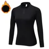 Camicie attive camicia sportiva femminile yoga top ginnastica da ginnastica da ginnastica a manica lunga palestra stretta collare alto colletto abiti femminili 2xl