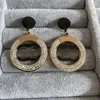 Rose Gold Luxury Women Designer Earrings Mud Drill Brand Stud Hollow Leaving Encluding arring