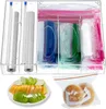 6 in 1 zak Organizer Plastic Wrap Dispenser Foly Organizer met snijder voor keukenlade voedsel Sandwichzak opbergdoos met gallonslider kwarts vriezerzakken