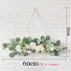 Faux Floral Greenery Yan Artificial Eucalyptus Flower Wall Hanging Decor Plants for Bedroom Living Room Office Front Door Home Decoration 230815