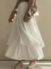 Юбки Gaganight Женщины с плиссии двойной слой средней длины большая юбка 2023 весна корейская шика