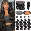 Synthetic Wigs I Body Wave Bundles With Closure Brazilian Human Hair For Women Raw 230815