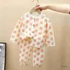 Conjuntos de ropa para niños, conjuntos de pijamas de otoño para bebés, niños y niñas, abrigo de manga larga, pantalones, 2 uds., trajes de dormir, ropa estampada bonita para niños