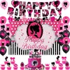 Other Event Party Supplies Pink Girl s d Birthday Decoration Balloon Tableware Backdrop Girl Supplise Kids Toys 230815