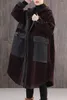 Внешняя одежда женского меха с большими размерами негабаритный пальто длинная вельветовая куртка свободна большие карманы 2023 тренд