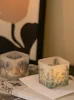 Dekorativa föremål Figurer French Square Glass Candlestick Hushåll Candlelight Dinner Cups Matsal Anti Salding Candle Stand Home Decor 230815